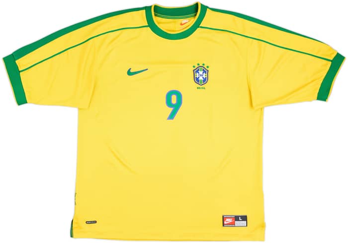 1998-00 Brasil Camiseta de local Ronaldo #9 - 8/10 - (L)