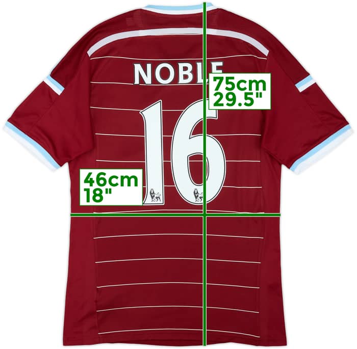 Camiseta de local del West Ham 2014-15 Noble #16 - 8/10 - (M)