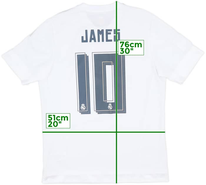 2015-16 Real Madrid Home Shirt James #10 - 6/10 - (L)