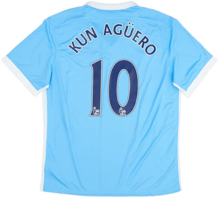 2015-16 Manchester City Home Shirt Kun Aguero #10 - 6/10 - (XL)