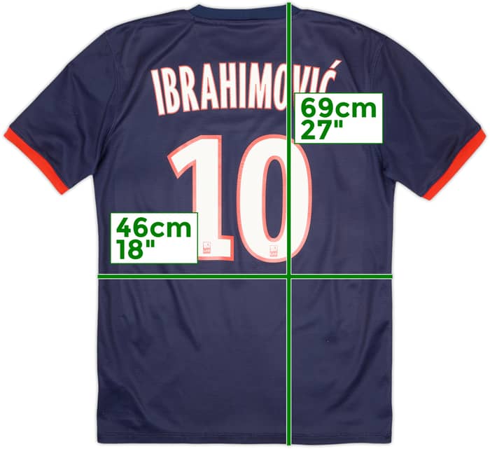 2013-14 Paris Saint-Germain Home Shirt Ibrahimovic #10 - 6/10 - (S)