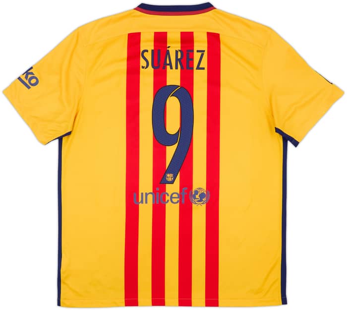 2015-16 Barcelona Camiseta Visitante Suarez #9 - 6/10 - (XL)