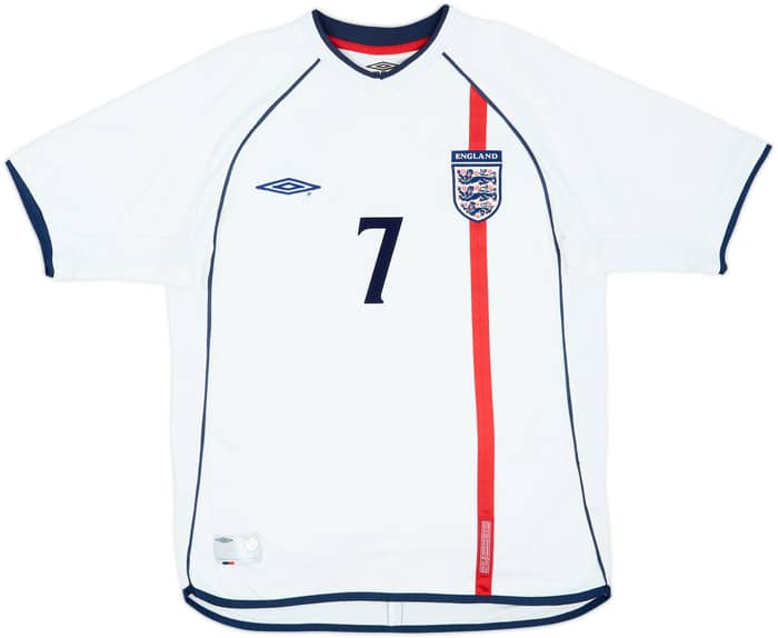 2001-03 England Home Shirt Beckham #7 - 5/10 - (M)