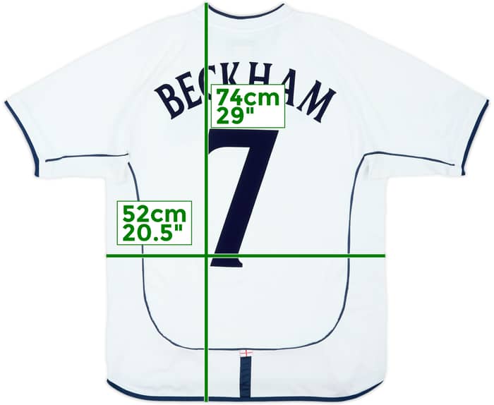 2001-03 England Home Shirt Beckham #7 - 5/10 - (M)