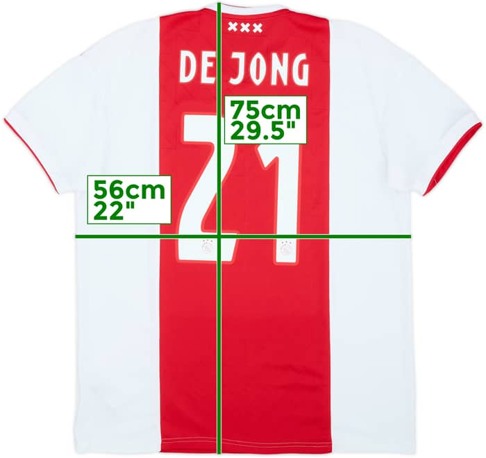 2018-19 Ajax Home Shirt De Jong #21 - 6/10 - (L)