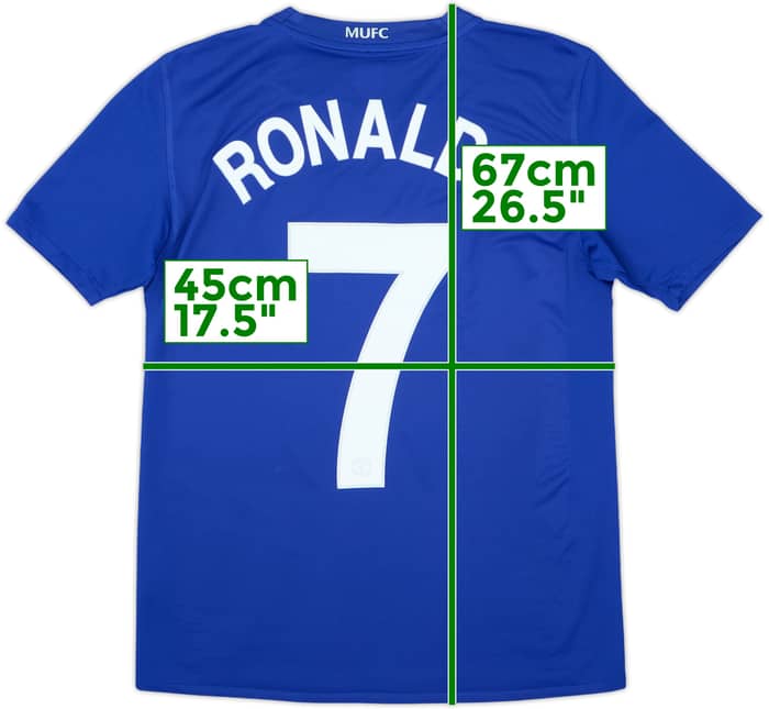 2008-09 Manchester United Camiseta Tercera Ronaldo #7 - 8/10 - (XL.Boys)