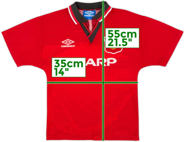 1994-96 Manchester United Home Shirt - 8/10 - (6-7 Years)