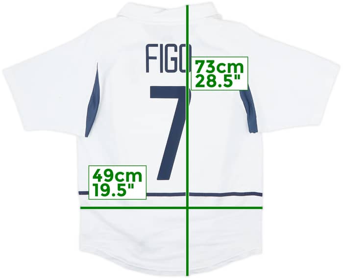 2002-04 Portugal Away Shirt Figo #7 - 6/10 - (S)