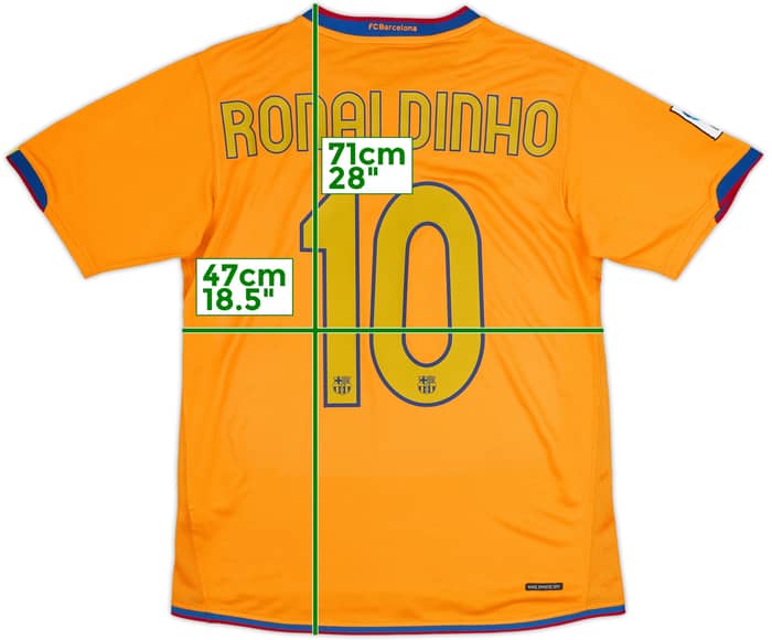 2006-08 Barcelona Away Shirt Ronaldinho #10 - 4/10 - (S)