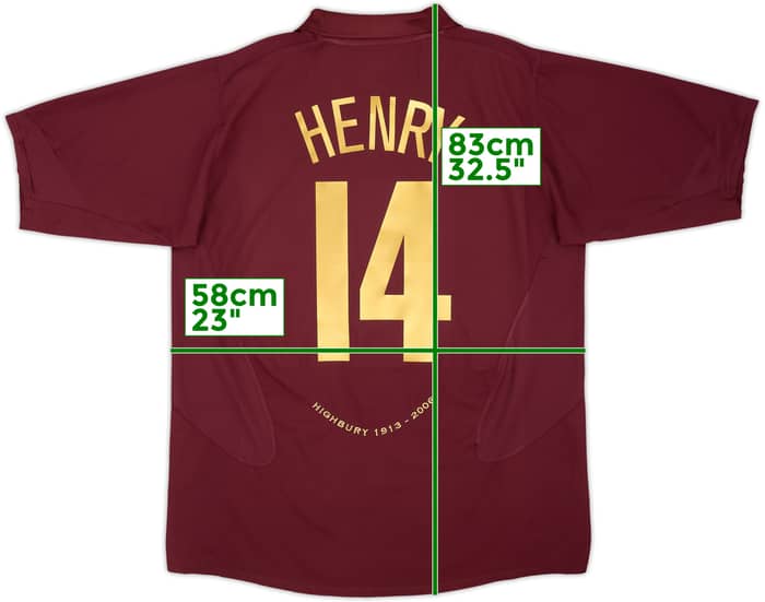 2005-06 Arsenal Home Shirt Henry #14 - 8/10 - (M)