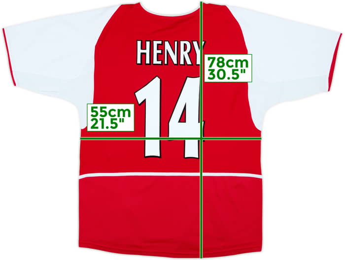 2002-04 Arsenal Home Shirt Henry #14 - 8/10 - (XL)