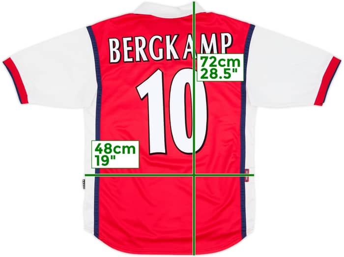 1999-00 Arsenal Home Shirt Bergkamp #10 - 6/10 - (S)