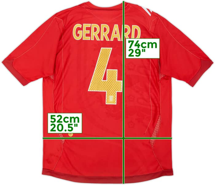 2006-08 England Away Shirt Gerrard #4 - 4/10 - (M)