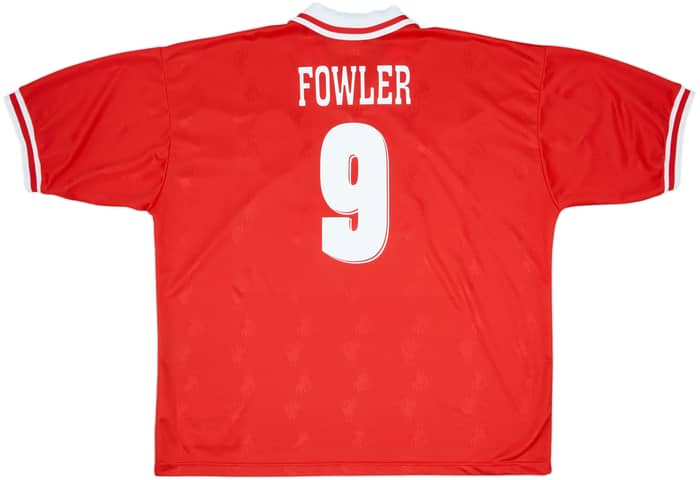 1996-98 Liverpool Home Shirt Fowler #9 - 8/10 - (XXL)