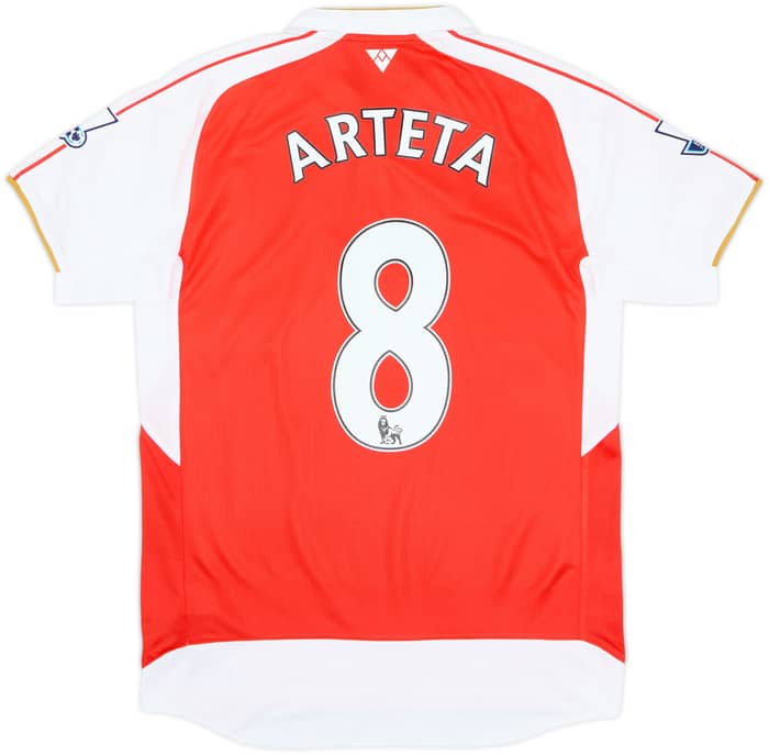 2015-16 Arsenal Home Shirt Arteta #8 - 8/10 - (S)