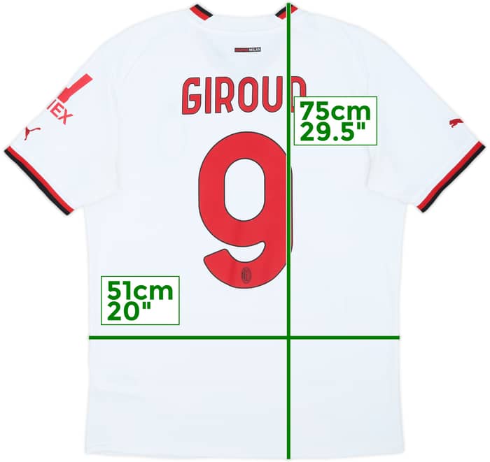 2022-23 AC Milan Away Shirt Giroud #9 - 8/10 - (M)