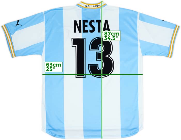 1999-00 Lazio European Home Shirt Nesta #13 - 8/10 - (XXL)