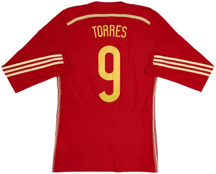 2013-15 Spain Player Issue Home L/S Shirt Torres #9 - 9/10 - (M)