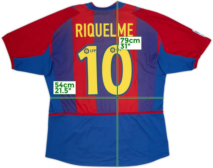 2002-03 Barcelona Home Shirt Riquelme #10 - 6/10 - (L)