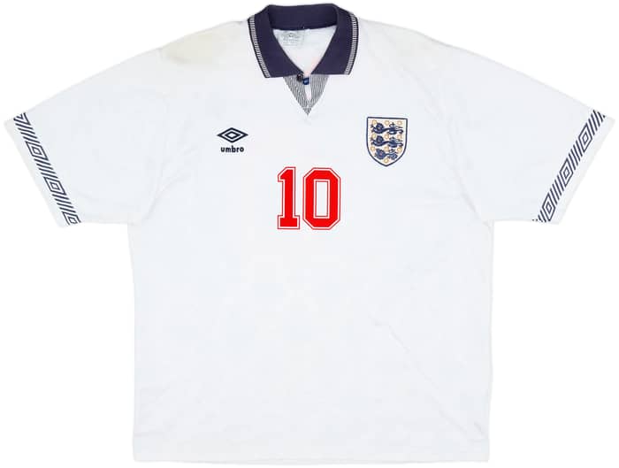 1990-92 England Home Shirt Lineker #10 - 9/10 - (L)