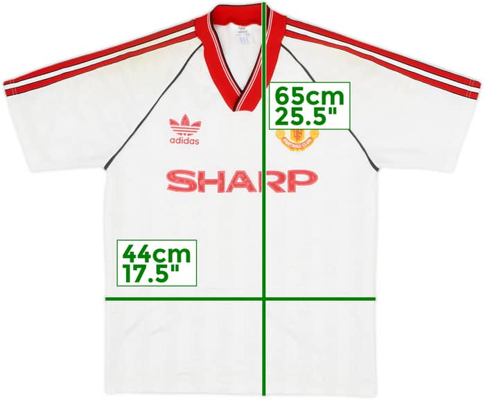 1988-90 Mánchester Unido Camiseta Visitante - 7/10 - (S)