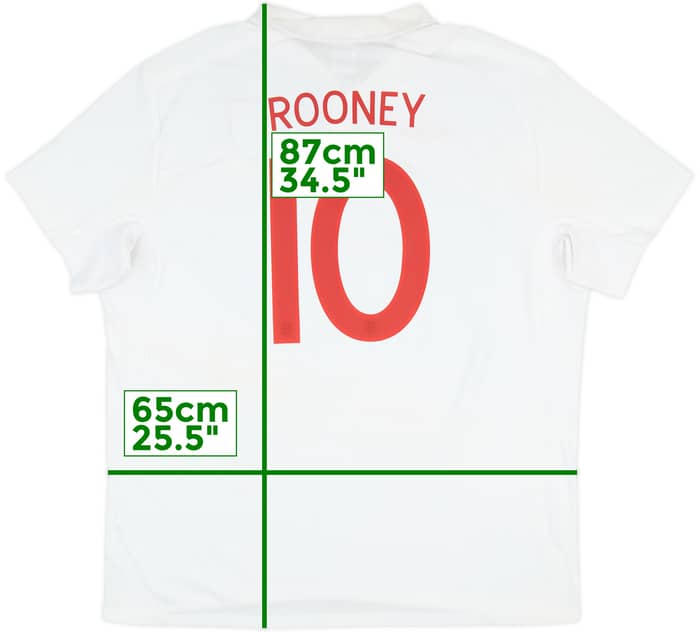 2009-10 England Home Shirt Rooney #10 - 8/10 - (3XL)