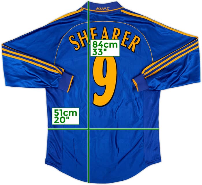 1998-99 Newcastle Away L/S Shirt Shearer #9 - 8/10 - (M)