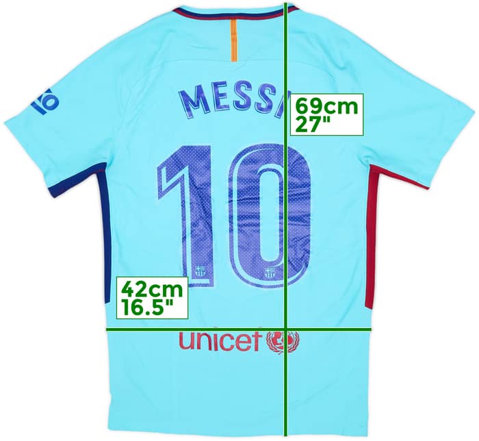 2017-18 Barcelona Authentic Away Shirt Messi #10 - 7/10 - (S)