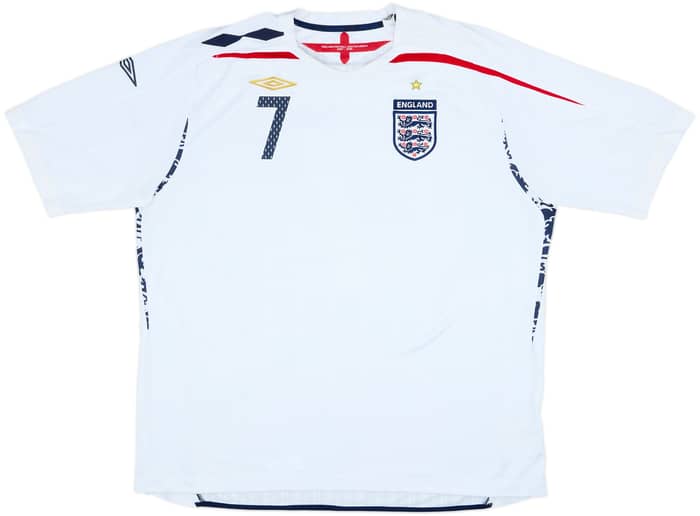 2007-09 England Home Shirt Beckham #7 - 6/10 - (3XL)