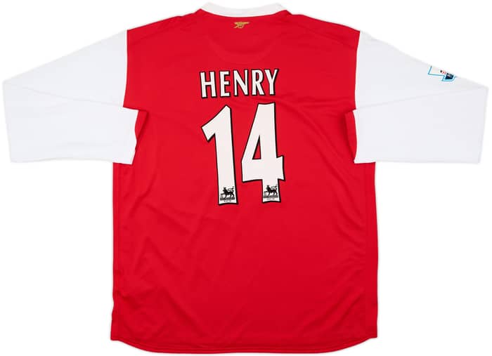 2006-08 Arsenal Home L/S Shirt Henry #14 - 7/10 - (XL)