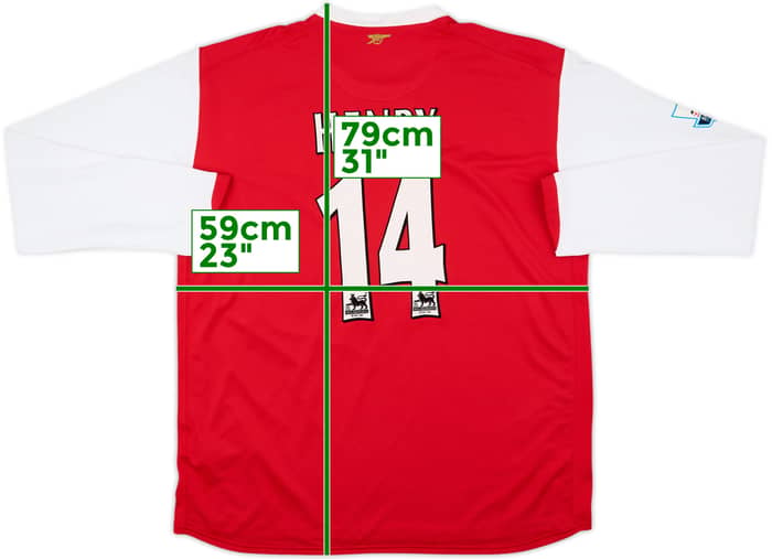 2006-08 Arsenal Home L/S Shirt Henry #14 - 7/10 - (XL)