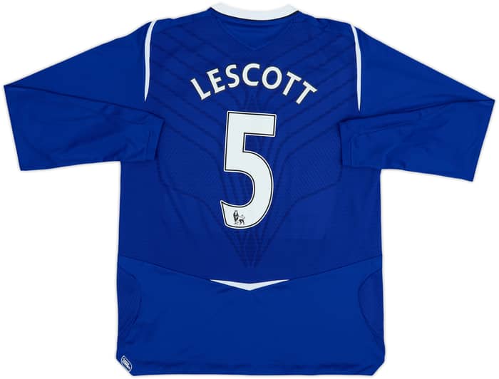 2008-09 Everton Home L/S Shirt Lescott #5 - 8/10 - (M)