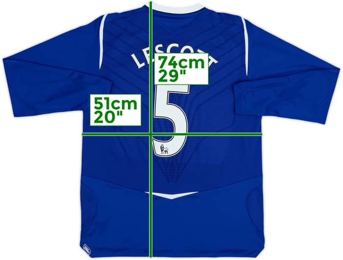 2008-09 Everton Home L/S Shirt Lescott #5 - 8/10 - (M)