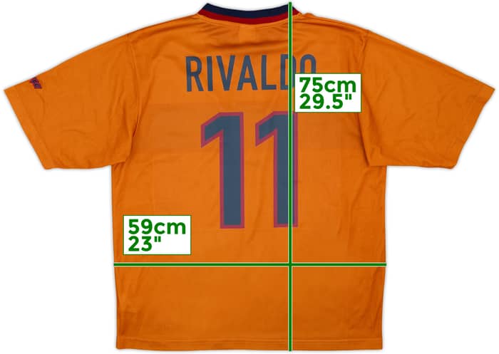 Camiseta Básica de visitante del Barcelona 1998-00 Rivaldo #11 - 8/10 - (L)