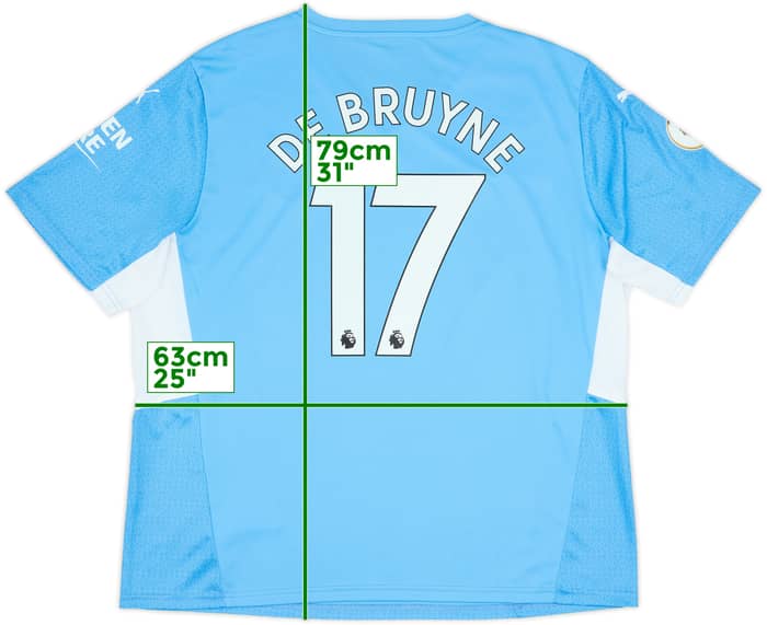 2021-22 Manchester City Home Shirt De Bruyne #17 - 9/10 - (XXL)