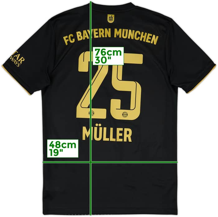 2021-22 Bayern Munich Away Shirt Muller #25 - 7/10 - (S)