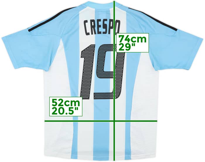 2002-04 Argentina Home Shirt Crespo #19 - 7/10 - (L)