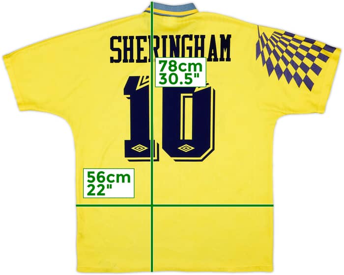 1991-95 Tottenham Away Shirt Sheringham #10 - 6/10 - (XXL)