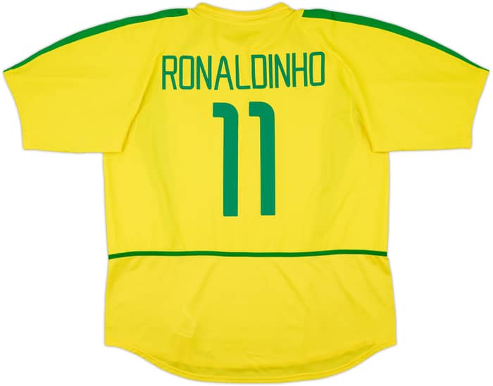 2002-04 Brazil Home Shirt Ronaldinho #11 - 9/10 - (XXL)