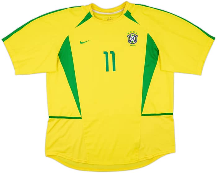 2002-04 Brazil Home Shirt Ronaldinho #11 - 9/10 - (XXL)