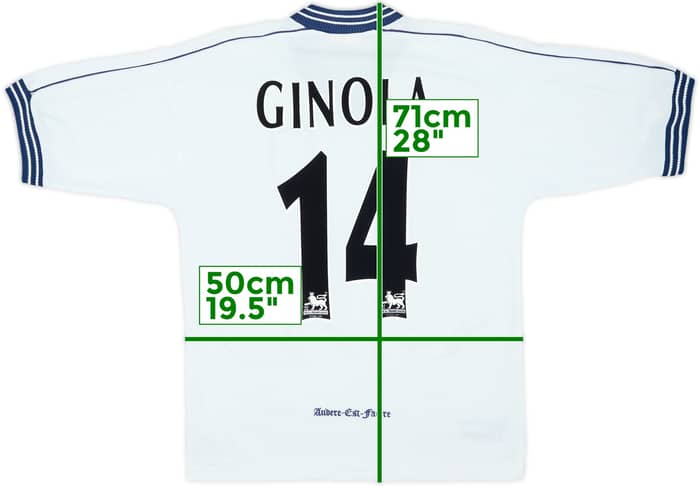 1997-99 Tottenham Home Shirt Ginola #14 - 6/10 - (S)