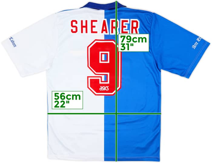 1995-96 Blackburn Home Shirt Shearer #9 - 9/10 - (L)
