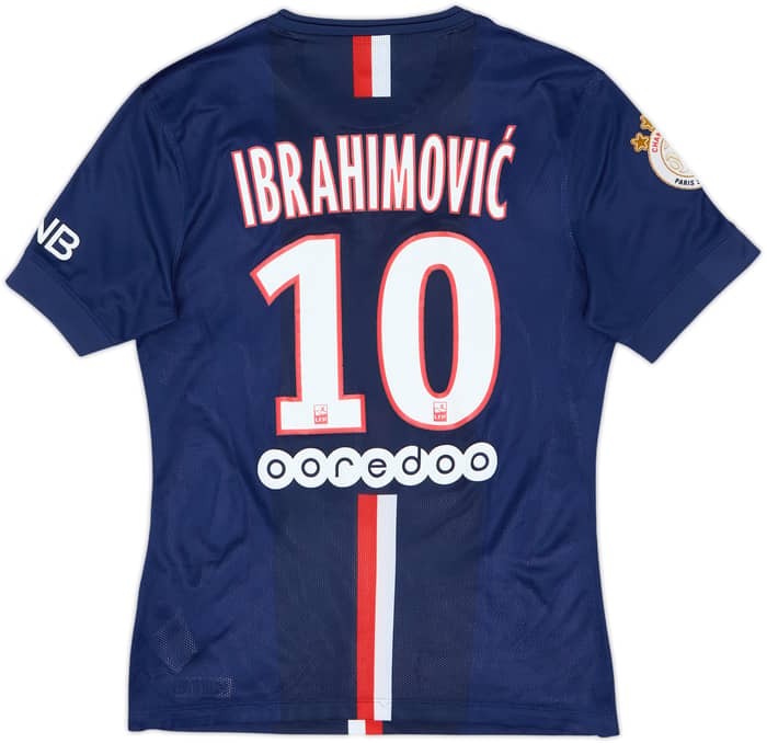 2014-15 Paris Saint-Germain Authentic Home Shirt Ibrahimovic #10 - 8/10 - (M)