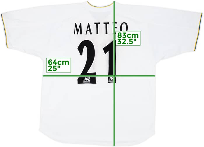 2000-02 Leeds United Home Shirt Matteo #21 - 5/10 - (XXL)