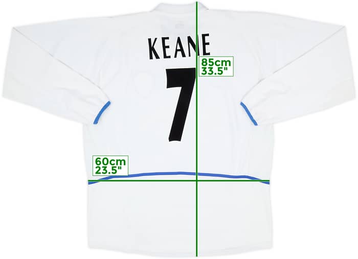 Camiseta de local de manga larga del Leeds United 2002-03 Keane #7 - 6/10 - (XL)