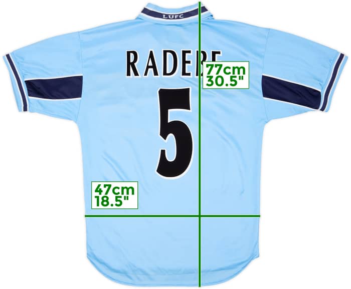 Camiseta de visitante del Leeds United 1999-00 Radebe #5 - 7/10 - (S)