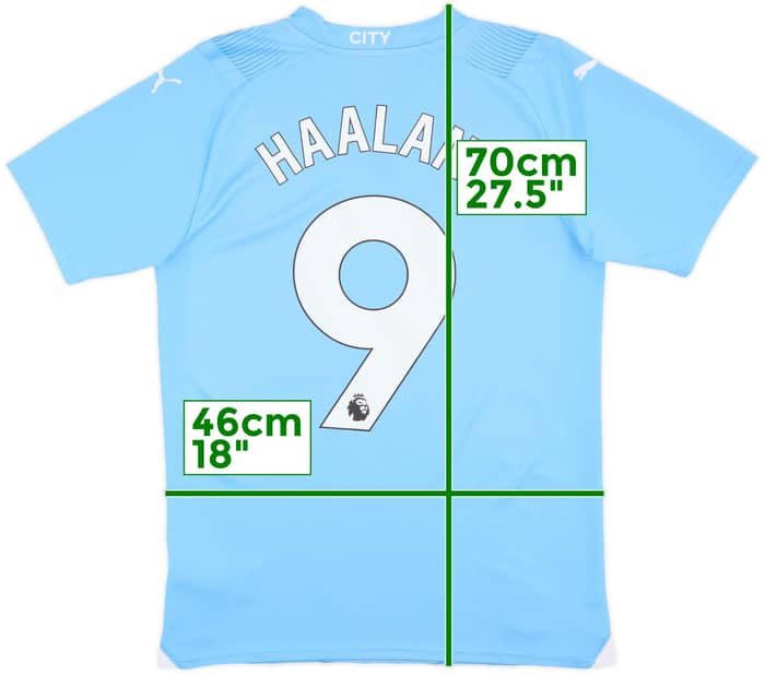 2023-24 Manchester City Home Shirt Haaland #9 - 8/10 - (S)