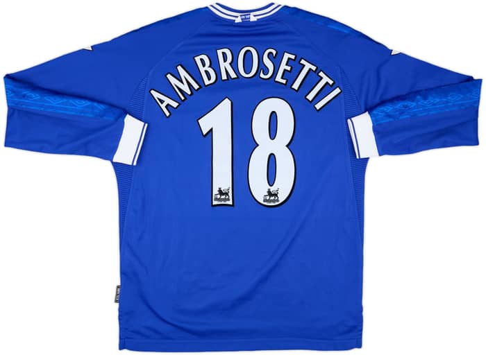 1999-00 Chelsea Match Issue Home L/S Shirt Ambrosetti #18