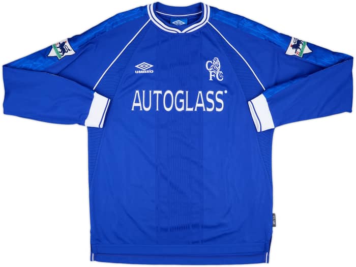 1999-00 Chelsea Match Issue Home L/S Shirt Ambrosetti #18