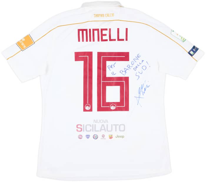 2019-20 Trapani Match Issue Signed Away Shirt Minelli #16